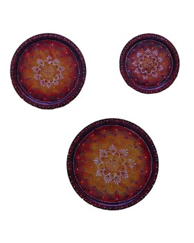 Wooden Wall Decor Plates - Set of 3 